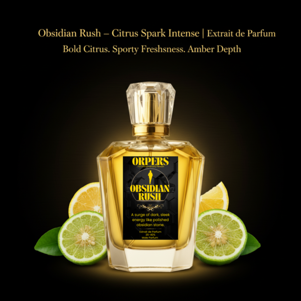 Obsidian Rush – Citrus Spark Intense Male Parfum | Extrait de Parfum | Orpers