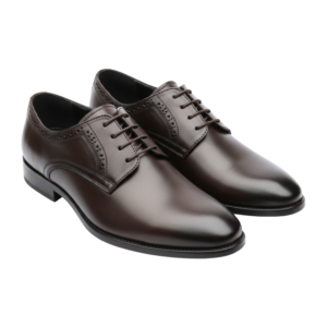 ORPERS Black Leather Oxford Shoes for Men – Plain Toe Formal Shoes with Closed Lacing | Premium Office, Business & Wedding Wear | Classic Elegant Design