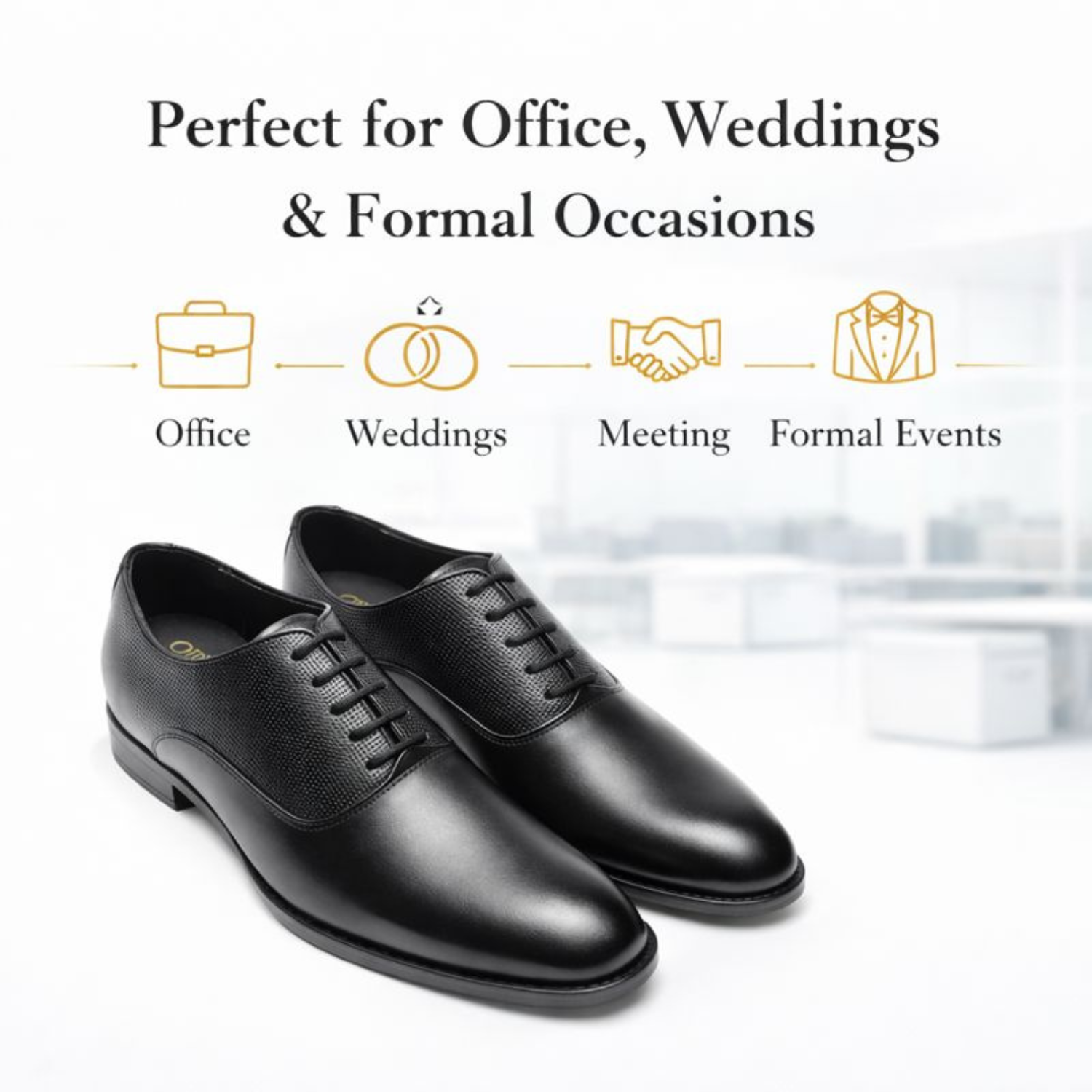 ORPERS Black Oxford Shoes – Perfect for Office, Weddings & Formal Occasions