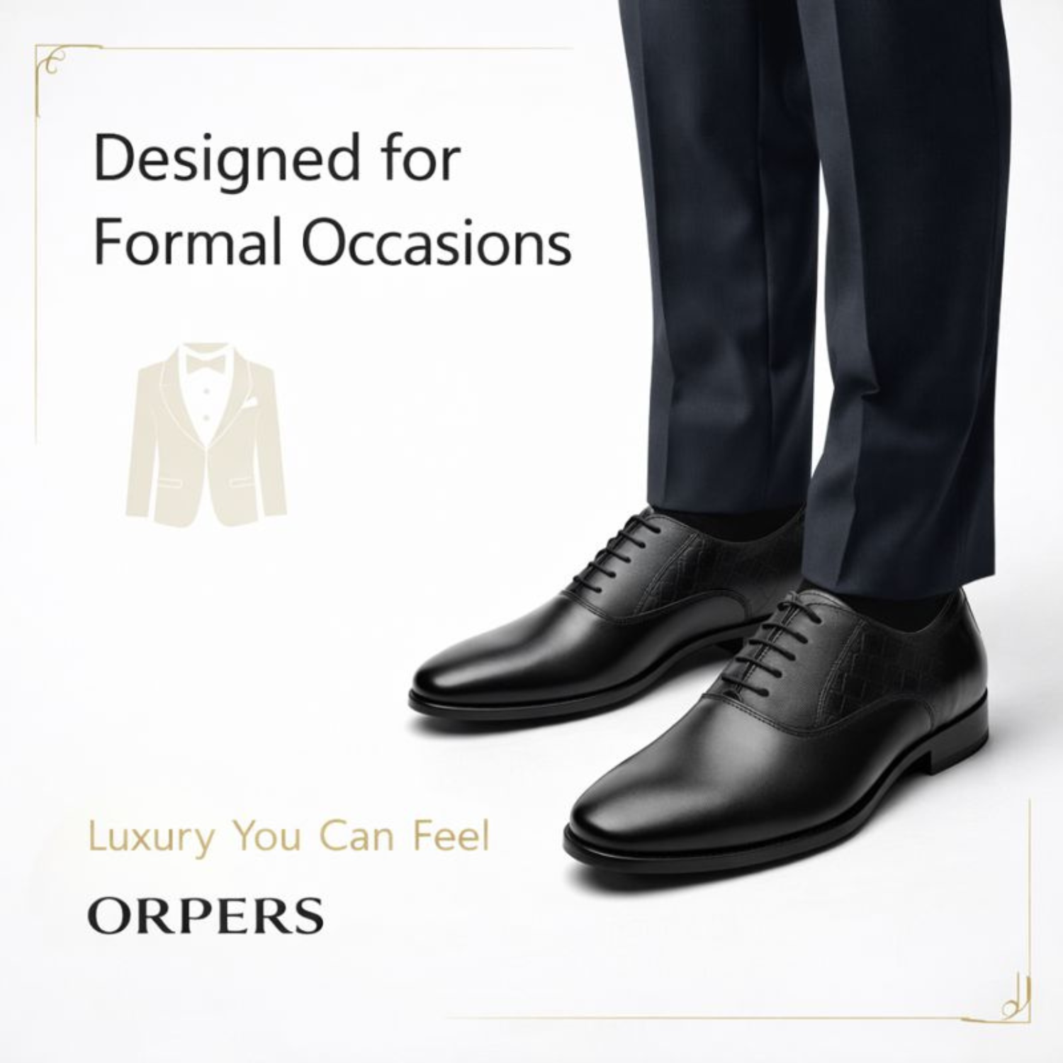 ORPERS black leather Oxford shoes designed for formal occasions and luxury wear