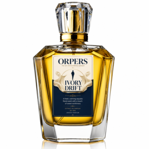 ORPERS Ivory Drift luxury Extrait De Parfum bottle inspired by Blue Lotus Attar with 35–40% perfume oil concentration in a premium crystal glass bottle for men and women.